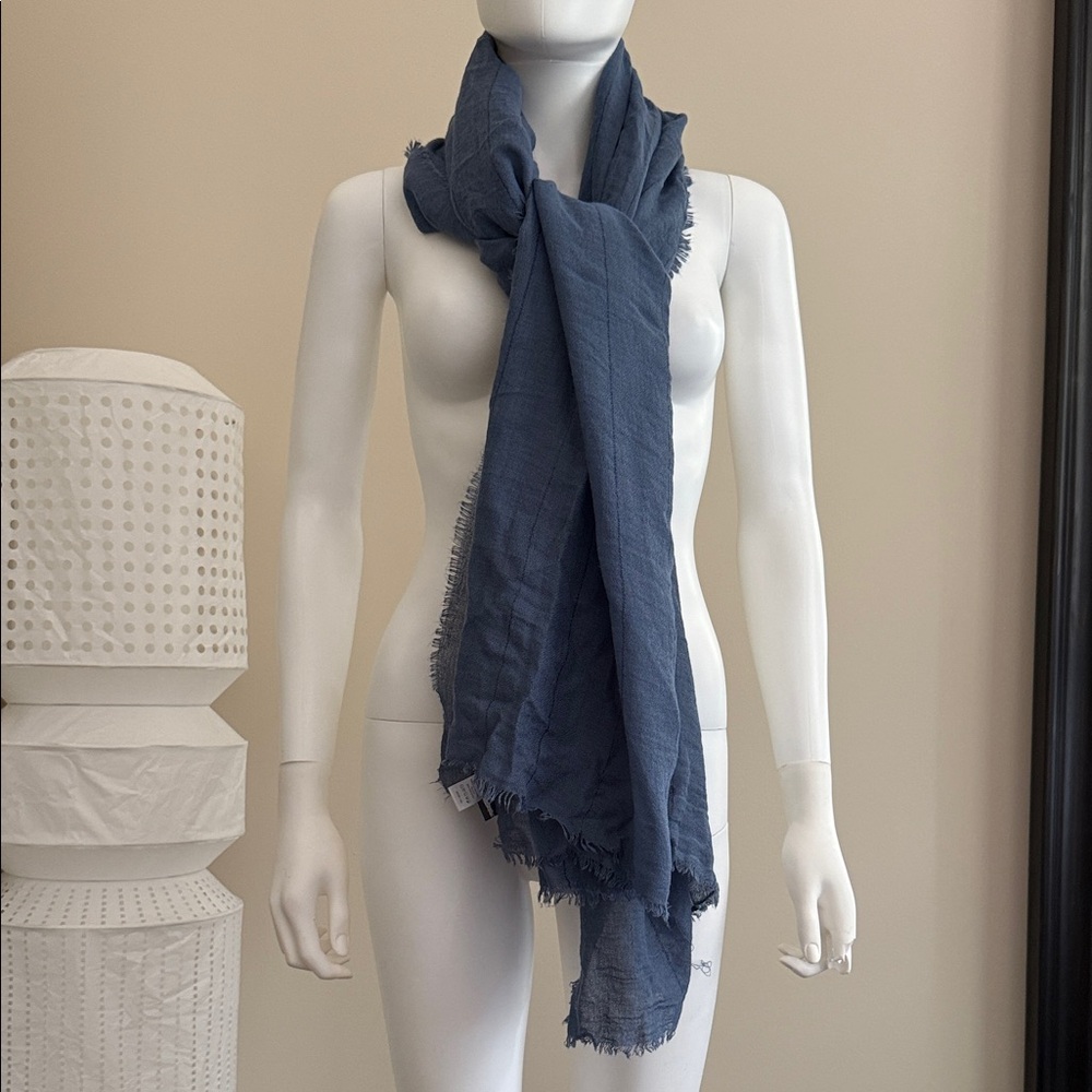 Remi & Reid Blue Fringed Scarf